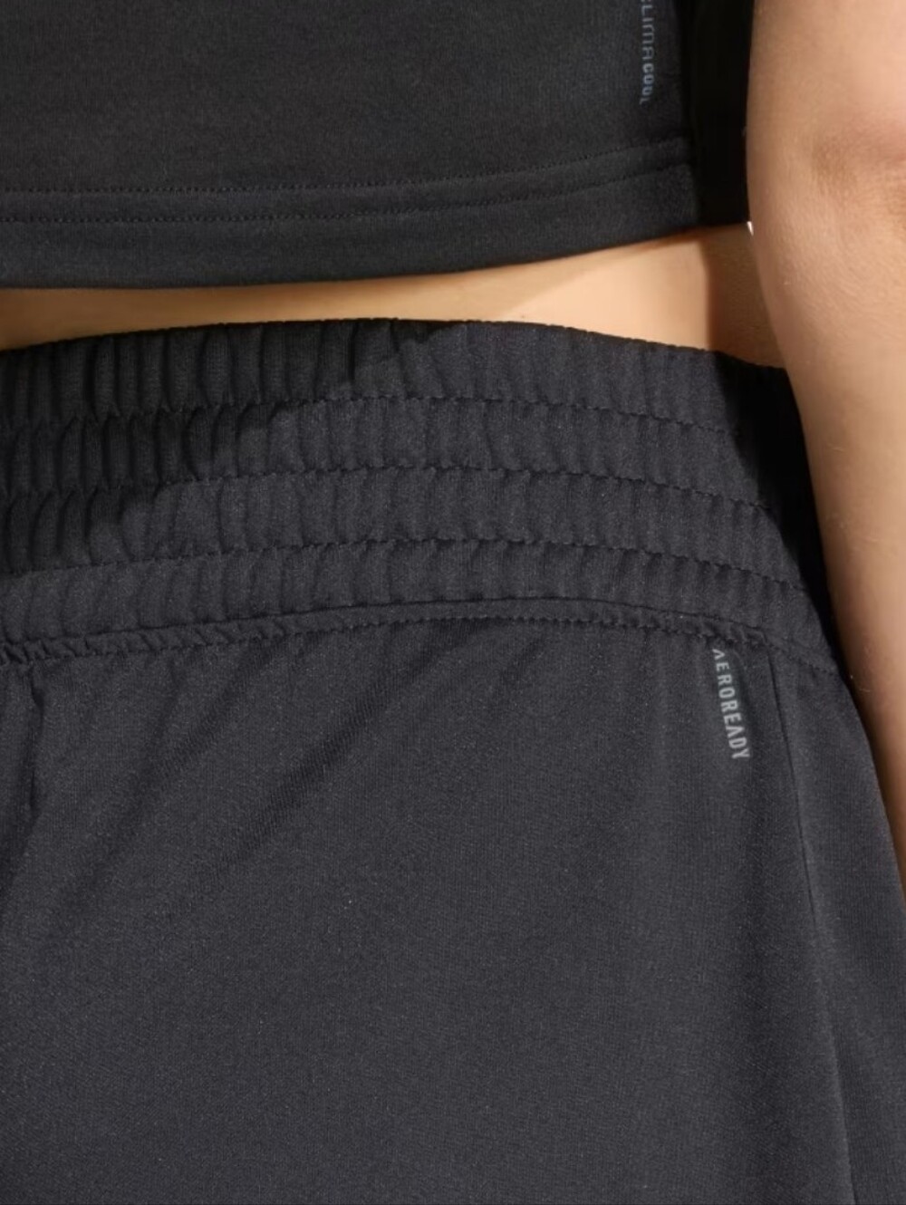 Adidas Pacer Essentials Knit High-Rise Shorts Black Large 5" - Picture 7 of 16
